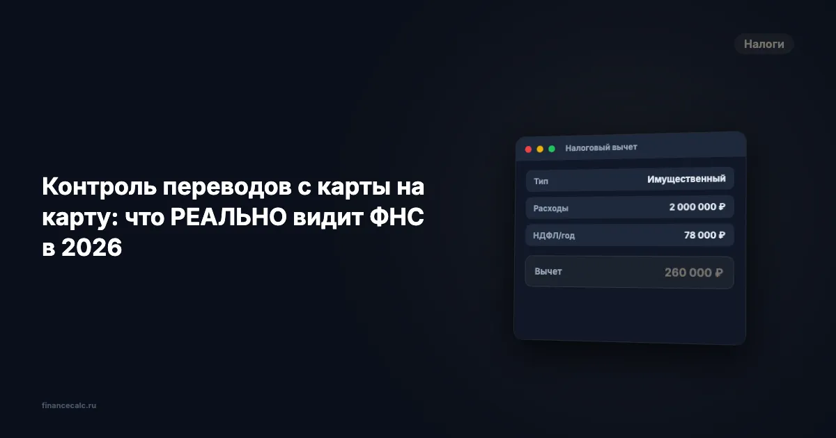 Контроль переводов с карты на карту: что РЕАЛЬНО видит ФНС в 2026