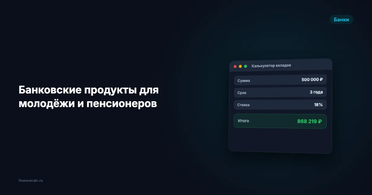 Банковские продукты для молодёжи и пенсионеров