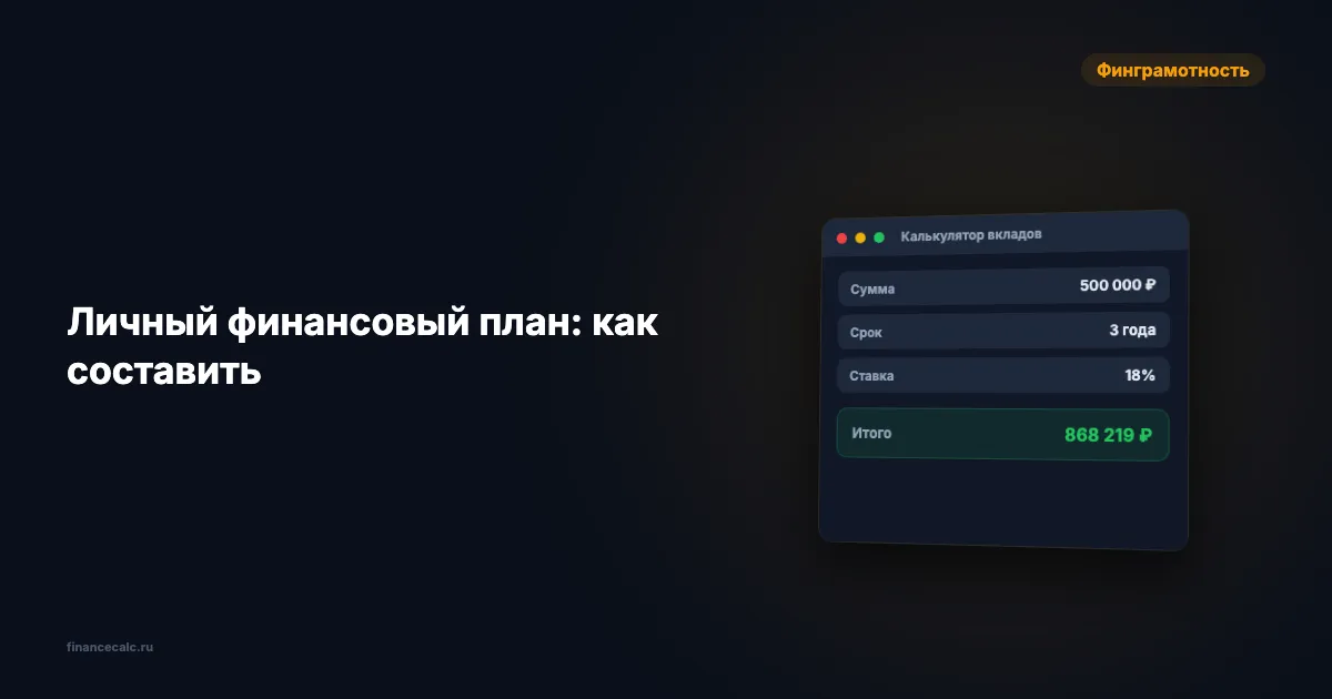 Личный финансовый план: как составить за 3 шага