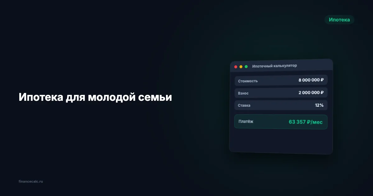 Ипотека для молодой семьи: условия и программы 2026