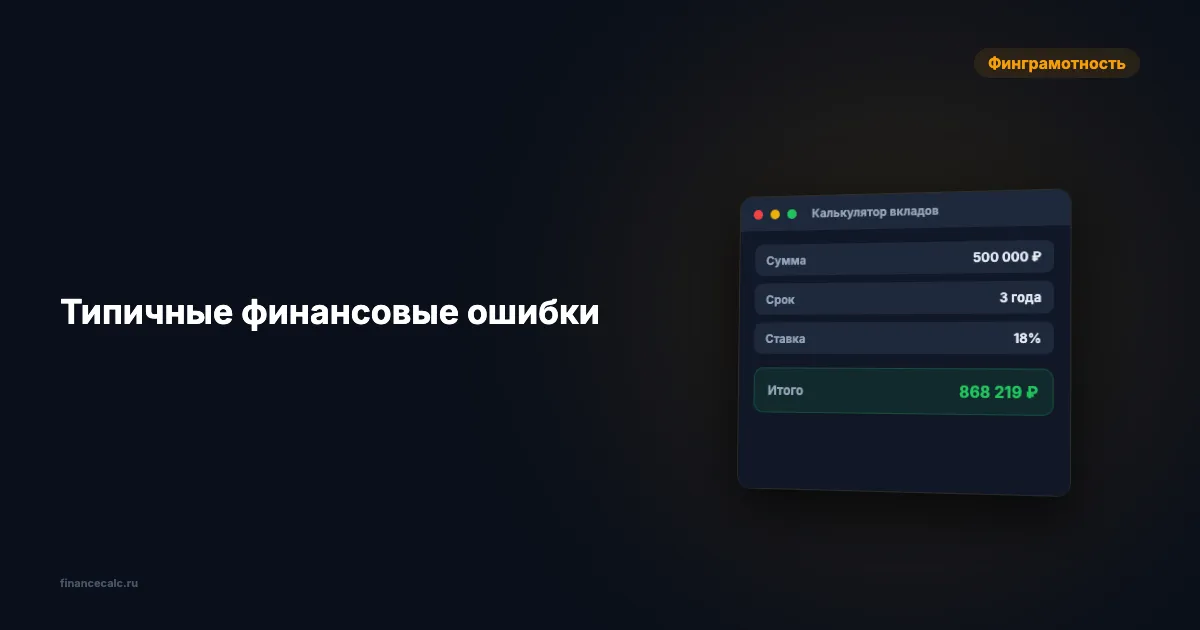 Типичные финансовые ошибки: сколько они стоят