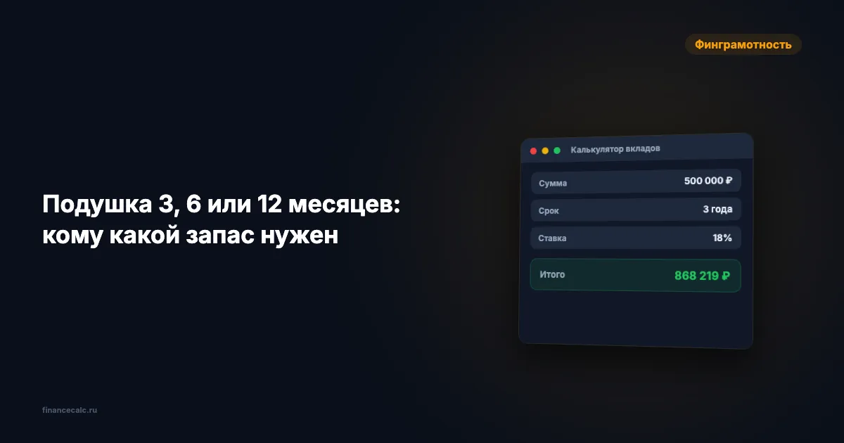 Подушка 3, 6 или 12 месяцев: кому какой запас нужен