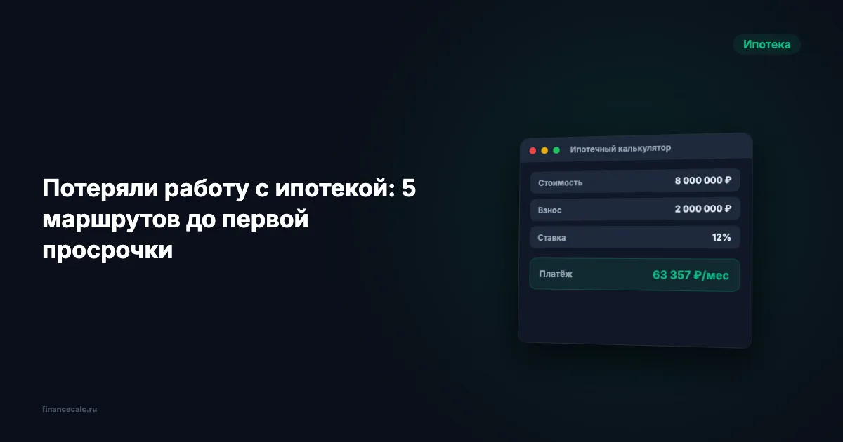 Потеряли работу с ипотекой: 5 маршрутов до первой просрочки