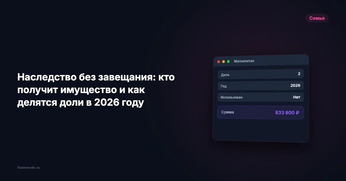 Наследство без завещания: кто получит имущество и как делятся доли в 2026 году