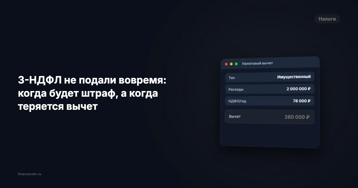 3-НДФЛ не подали вовремя: когда будет штраф, а когда теряется вычет