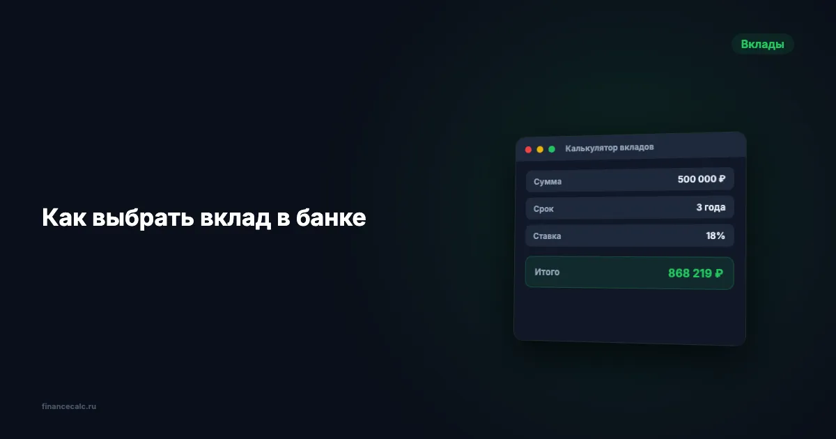 Как выбрать вклад в банке: ставки 13–19% в 2026 году
