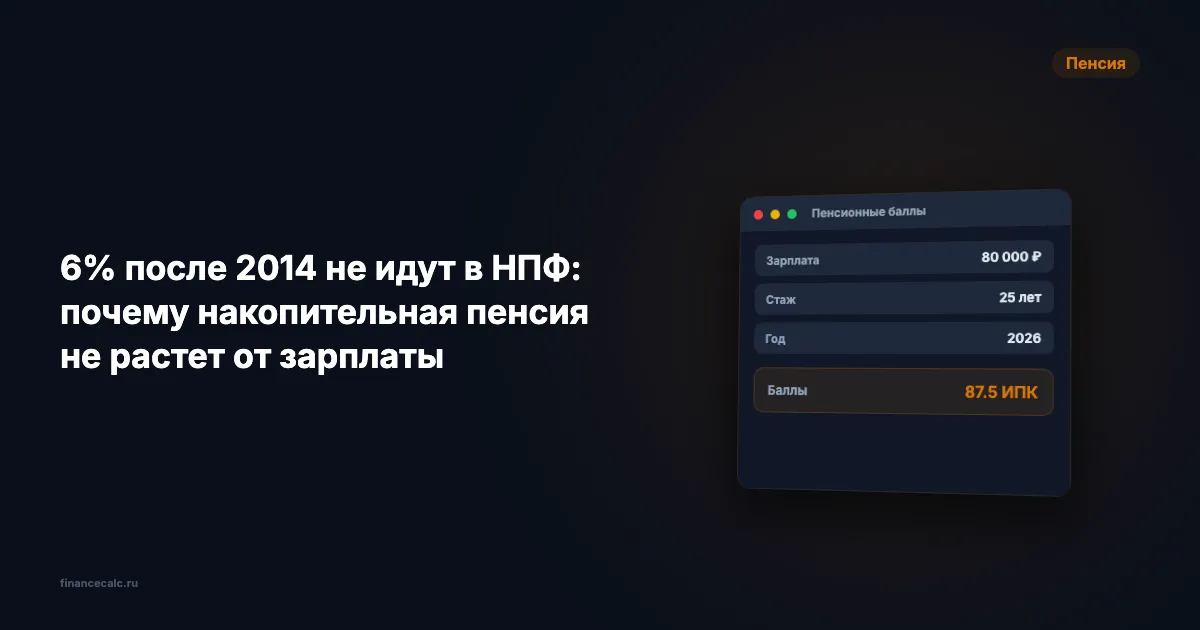6% после 2014 не идут в НПФ: почему накопительная пенсия не растет от зарплаты