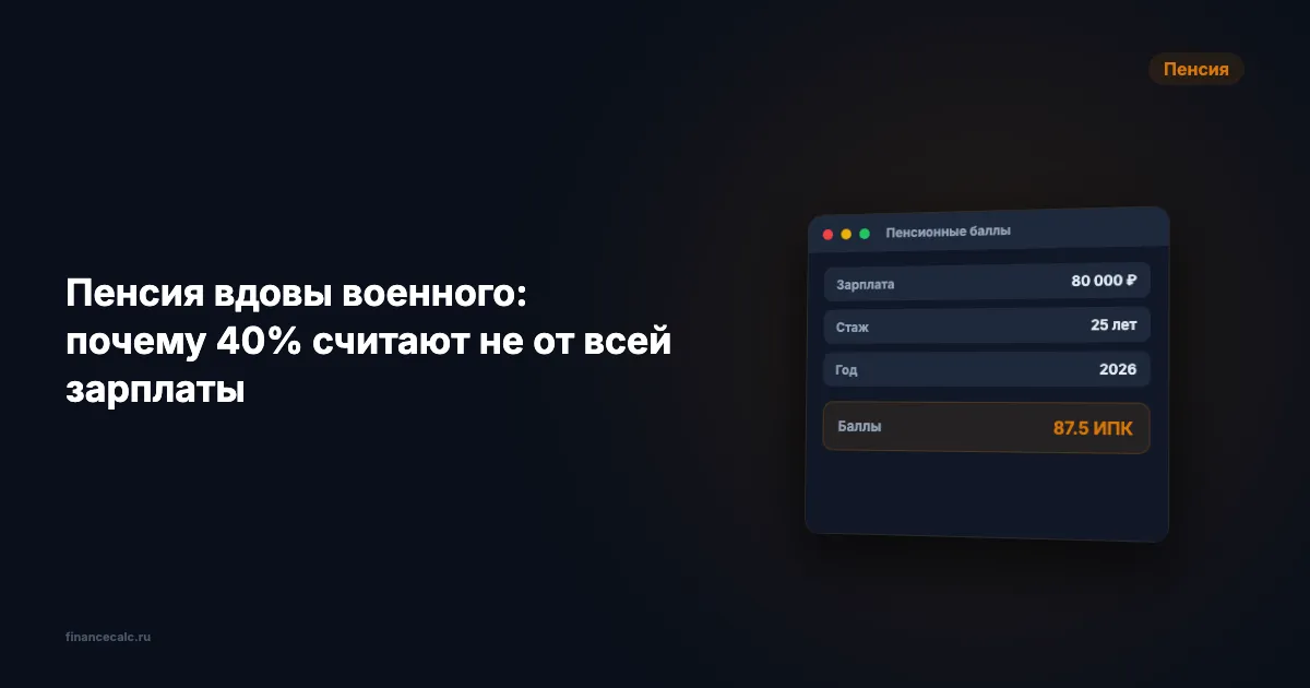 Пенсия вдовы военного: почему 40% считают не от всей зарплаты