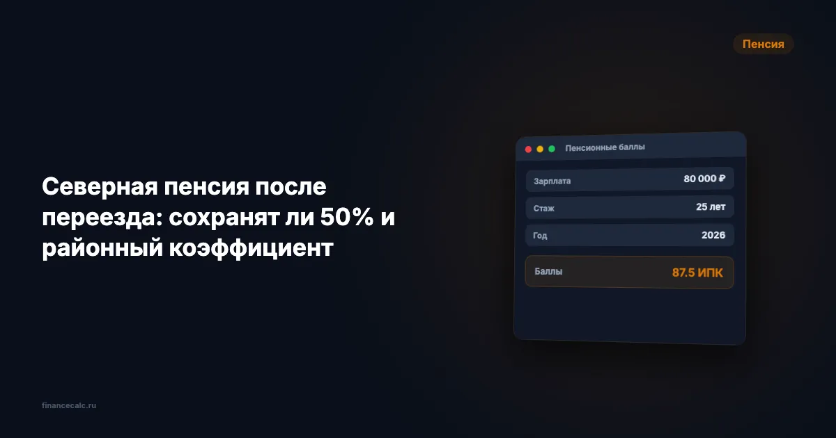 Северная пенсия после переезда: сохранят ли 50% и районный коэффициент