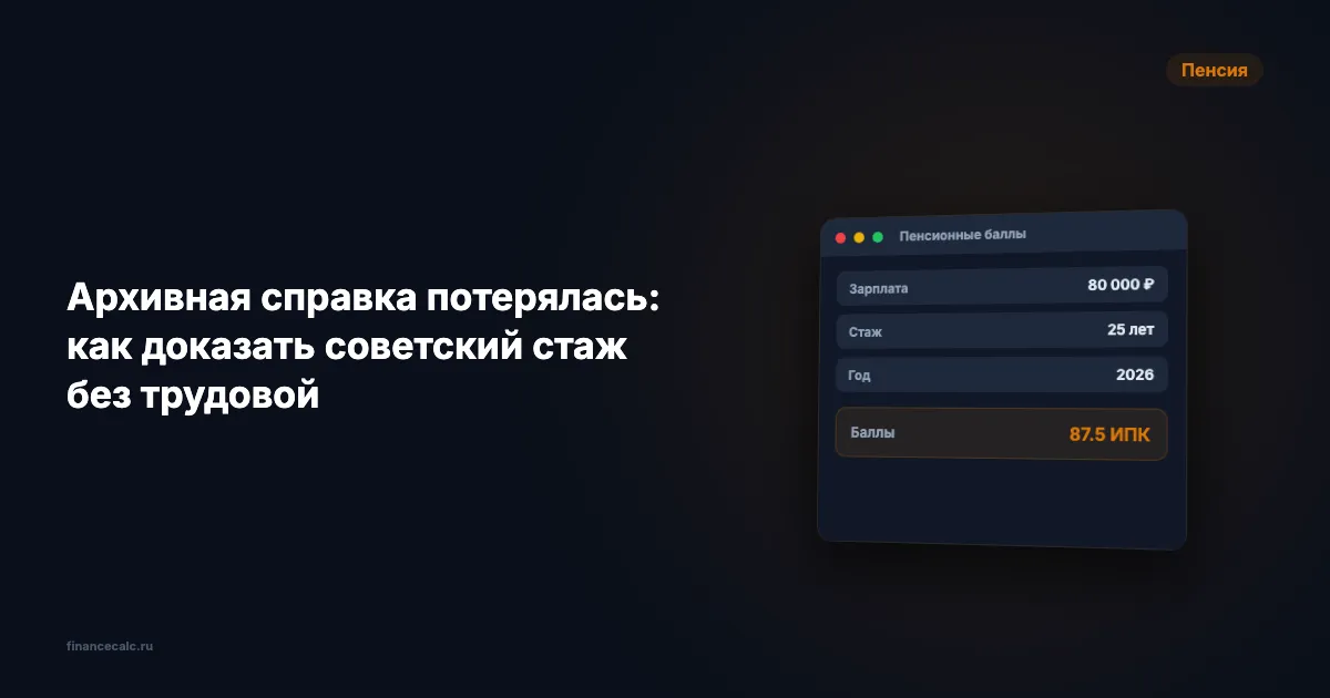 Архивная справка потерялась: как доказать советский стаж без трудовой