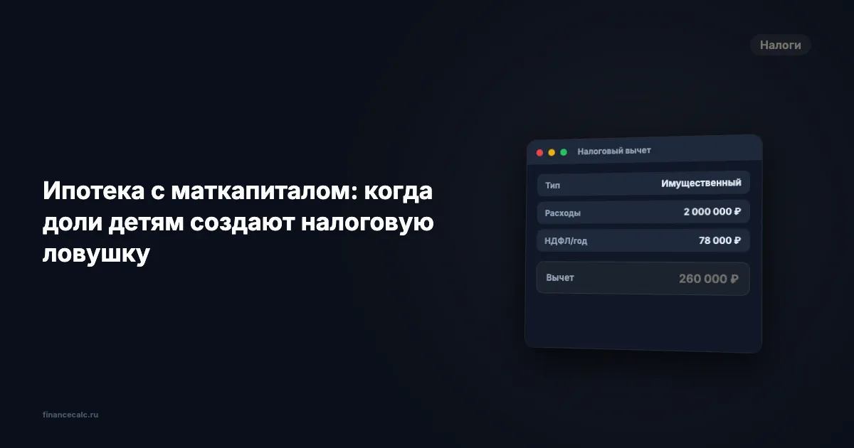 Ипотека с маткапиталом: когда доли детям создают налоговую ловушку