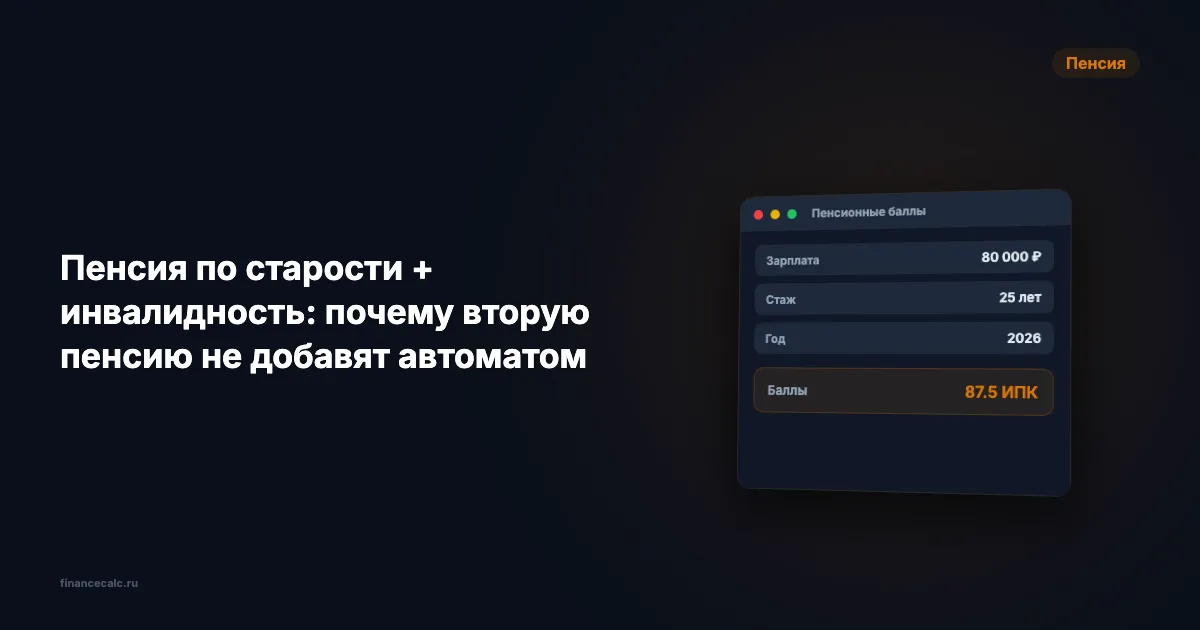 Пенсия по старости + инвалидность: почему вторую пенсию не добавят автоматом