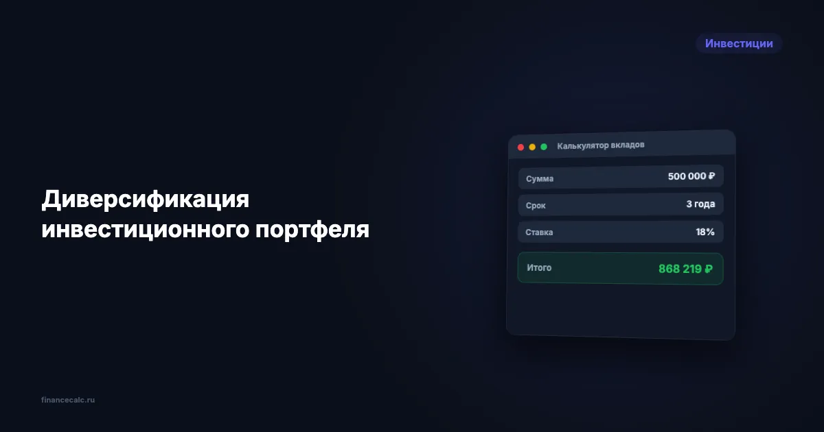 Диверсификация инвестиционного портфеля
