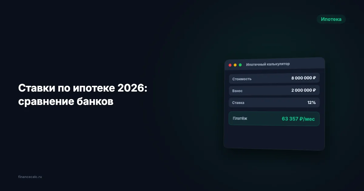 Ставки по ипотеке 2026: сравнение банков