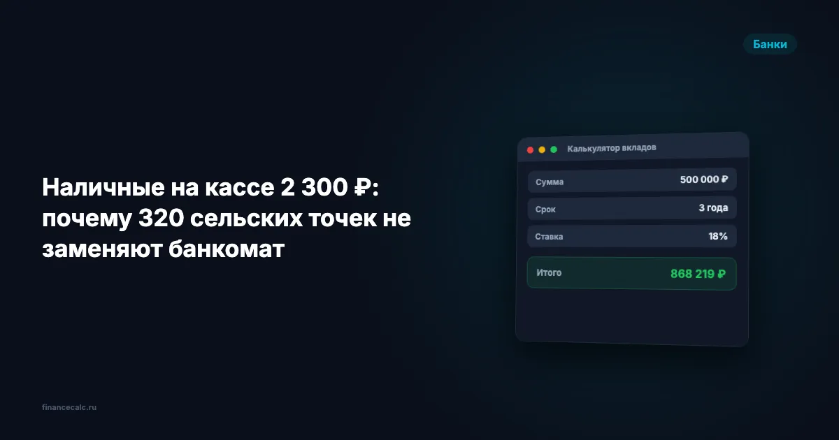 Наличные на кассе 2 300 ₽: почему 320 сельских точек не заменяют банкомат