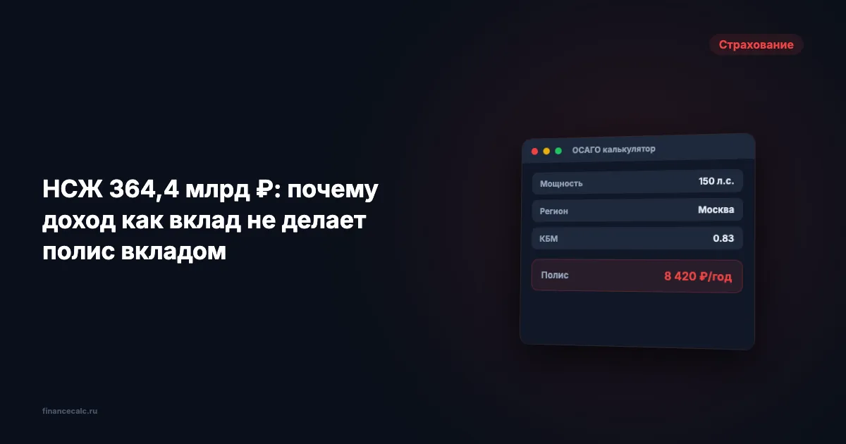 НСЖ 364,4 млрд ₽: почему доход как вклад не делает полис вкладом