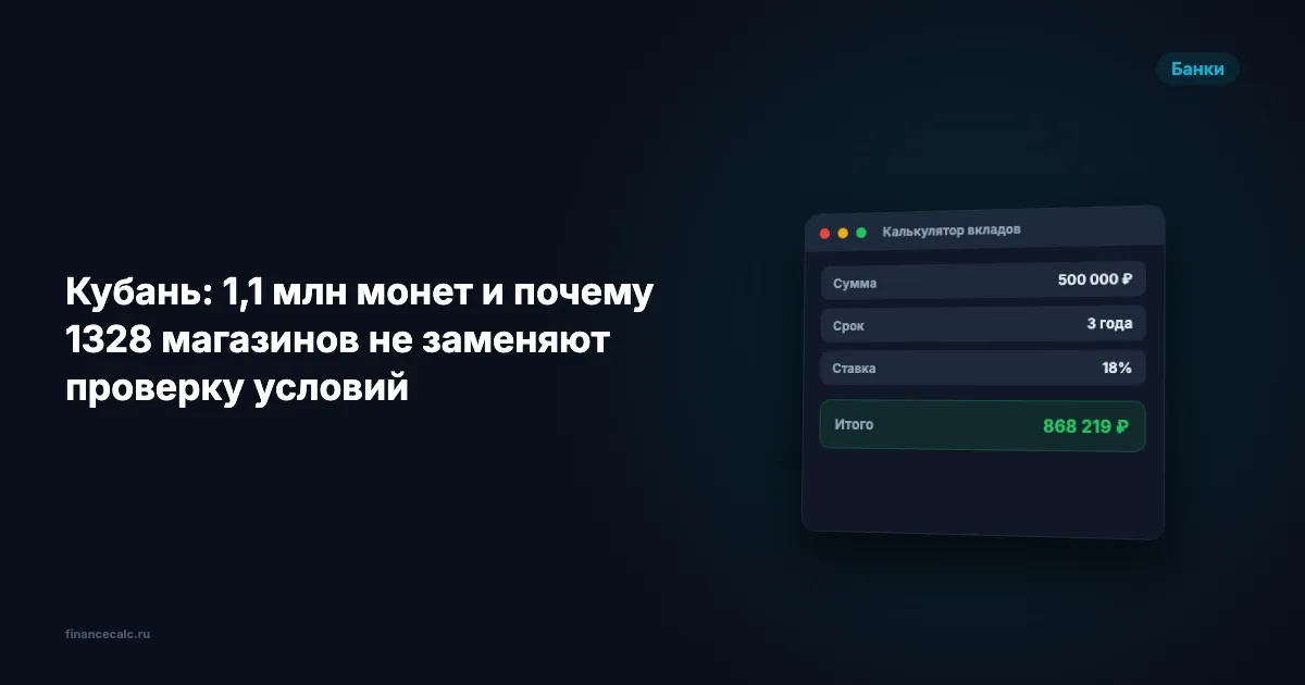 Кубань: 1,1 млн монет и почему 1328 магазинов не заменяют проверку условий