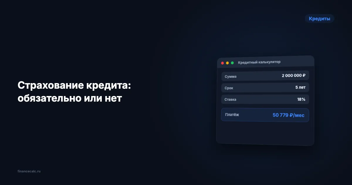 Страхование кредита: обязательно или нет