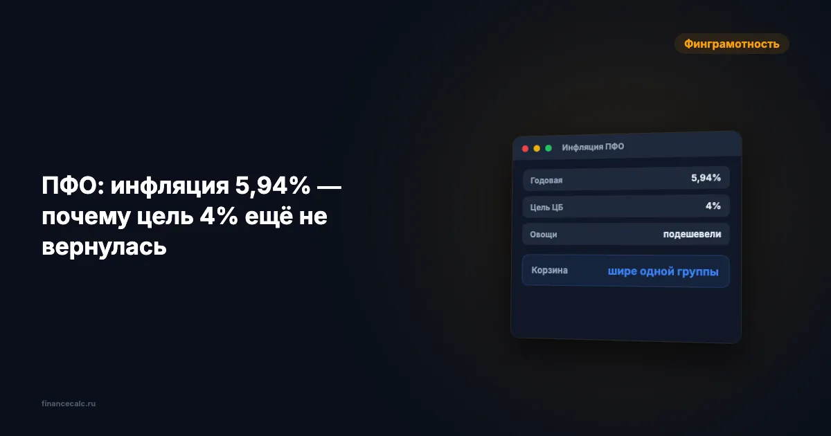 ПФО: инфляция 5,94% и почему подешевевшие овощи не возвращают цель 4%