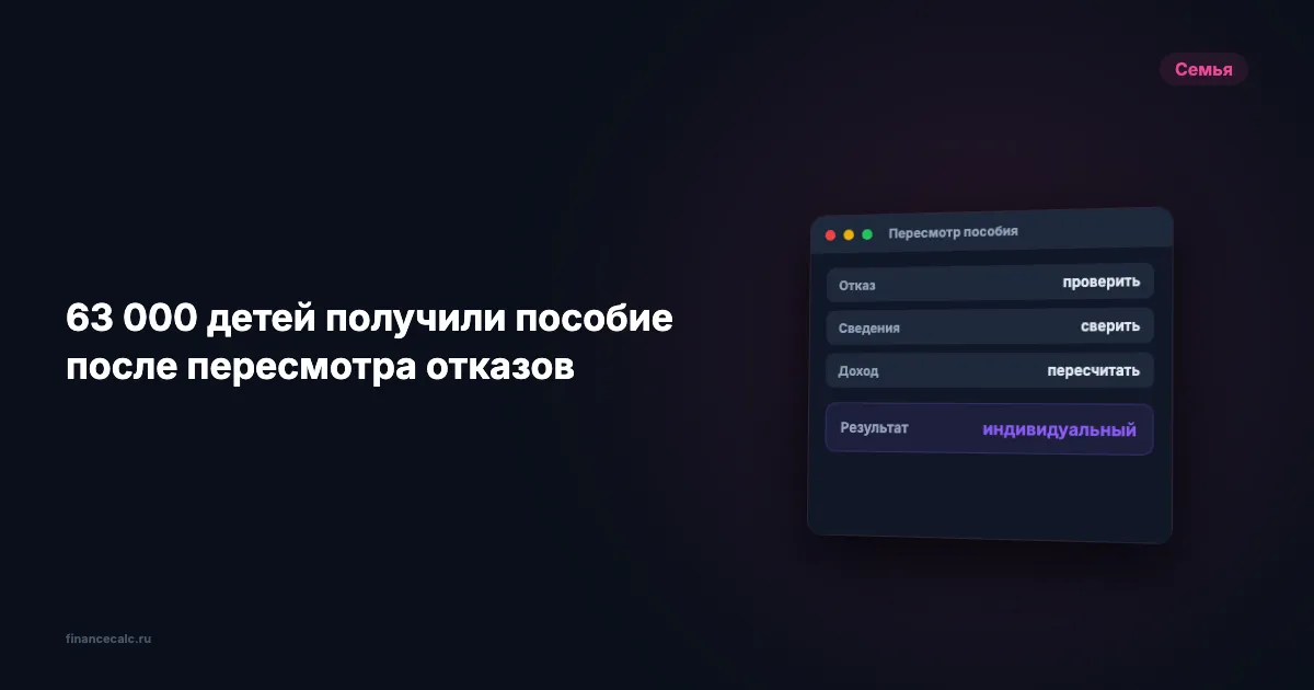 СФР пересмотрел отказы многодетным семьям: пособие назначили на 63 000 детей