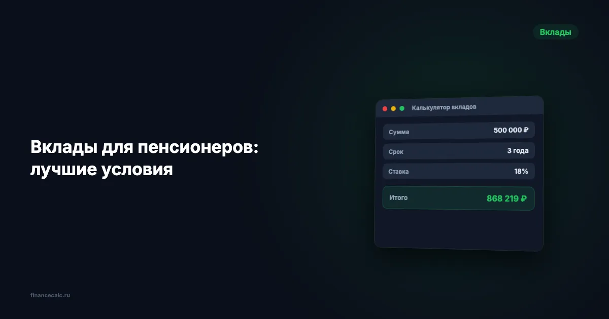 Вклады для пенсионеров: лучшие условия 2026