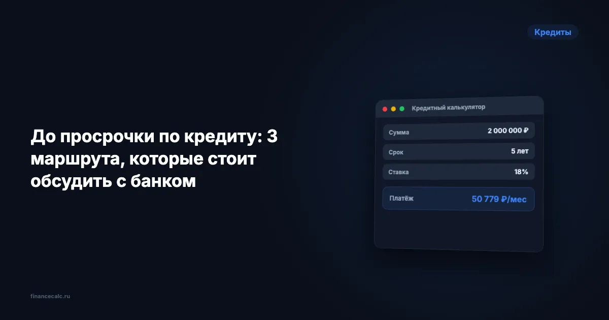 До просрочки по кредиту: 3 маршрута, которые стоит обсудить с банком