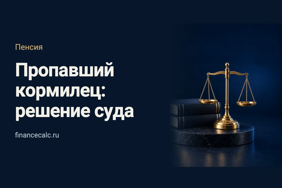 Кормилец пропал без вести: какое решение нужно семье для назначения пенсии