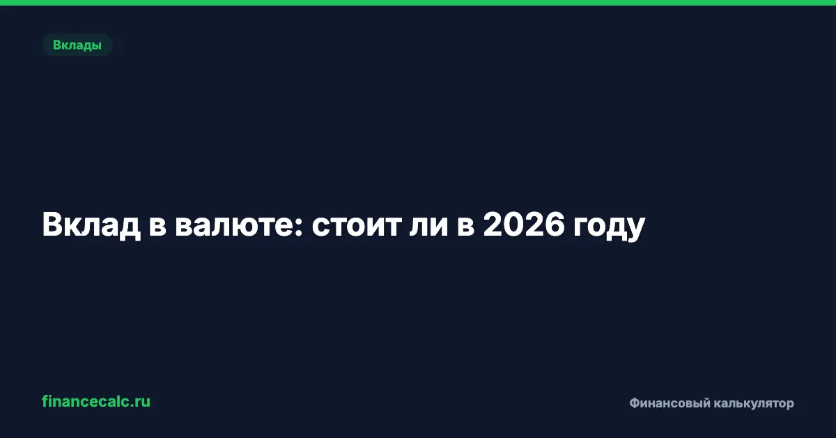 Вклад в валюте: стоит ли в 2026 году