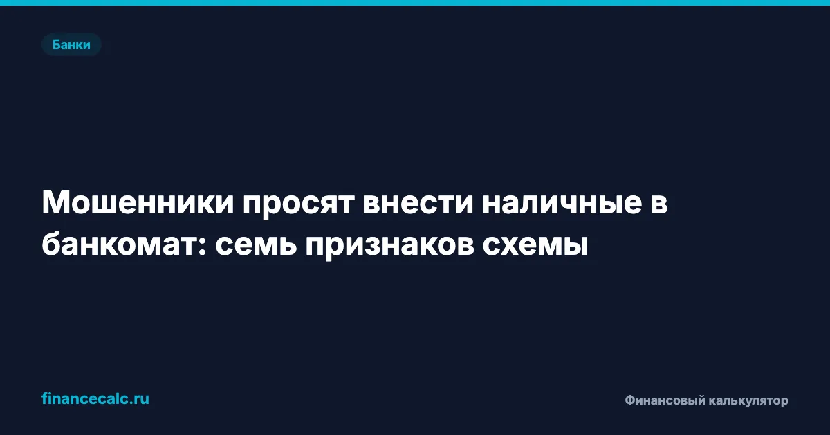 Мошенники просят внести наличные в банкомат: семь признаков схемы