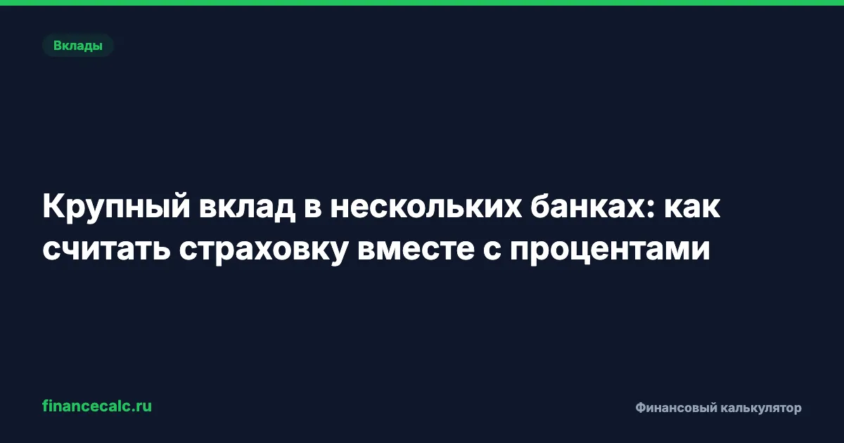 Крупный вклад в нескольких банках: как считать страховку вместе с процентами