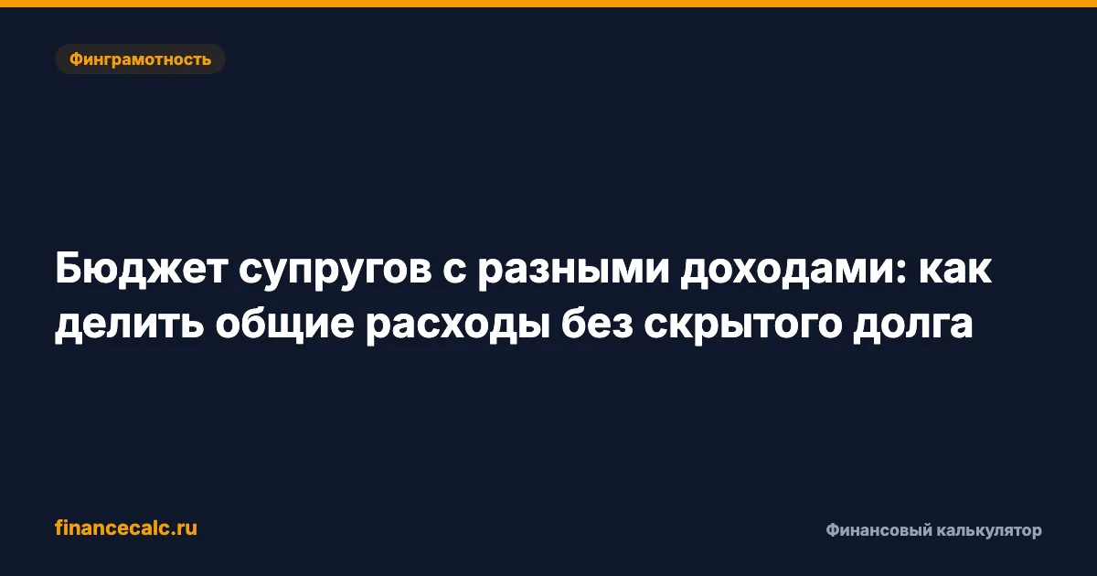 Бюджет супругов с разными доходами: как делить общие расходы без скрытого долга