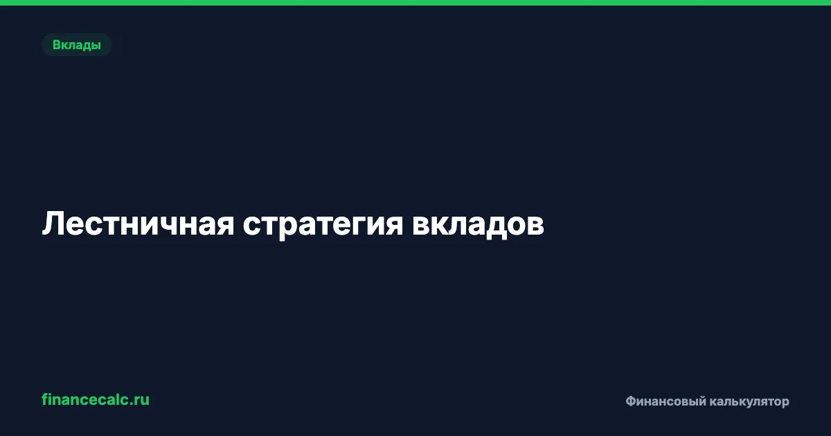 Лестничная стратегия вкладов: пример расчёта на 1 млн ₽