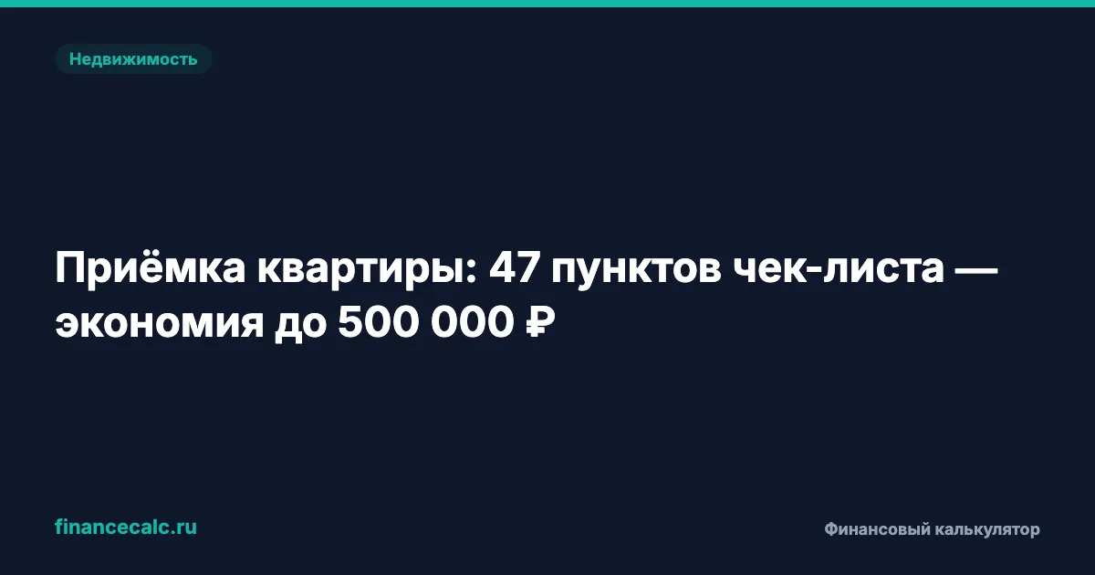 А вы знаете, что 93% новостроек сдают с дефектами? Чек-лист приёмки