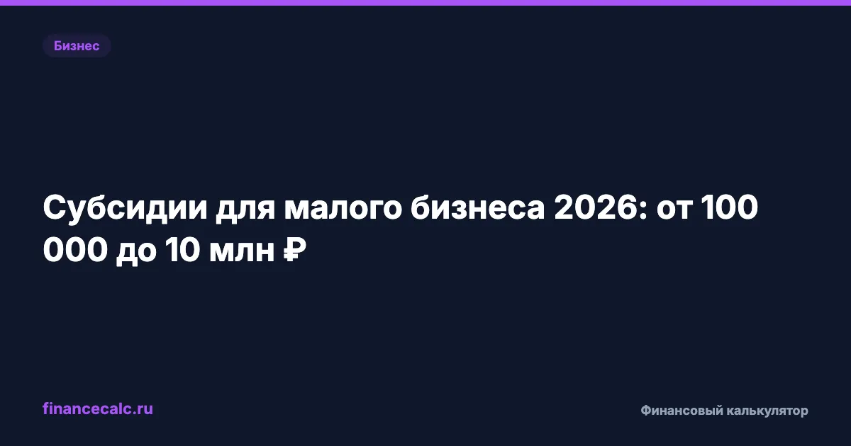 Как получить субсидию на бизнес и сэкономить до 5 000 000 ₽ на старте
