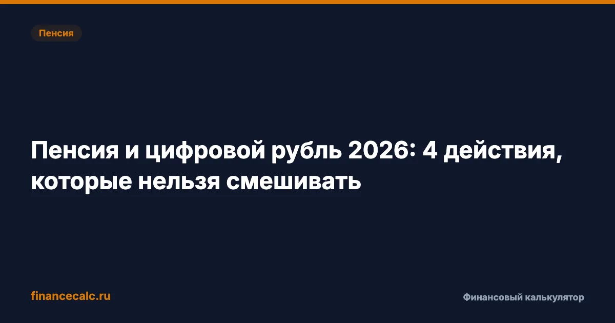 Пенсия и цифровой рубль 2026: 4 действия, которые нельзя смешивать