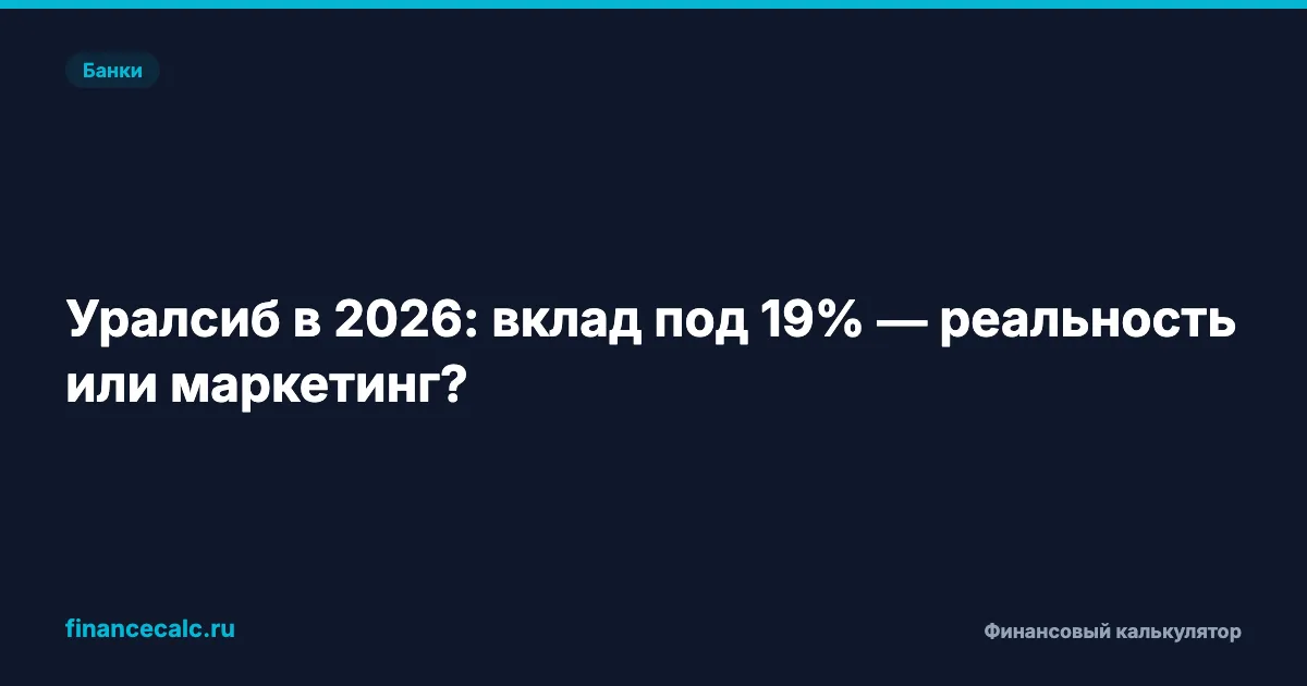 Уралсиб в 2026: вклад под 19% — реальность или маркетинг?