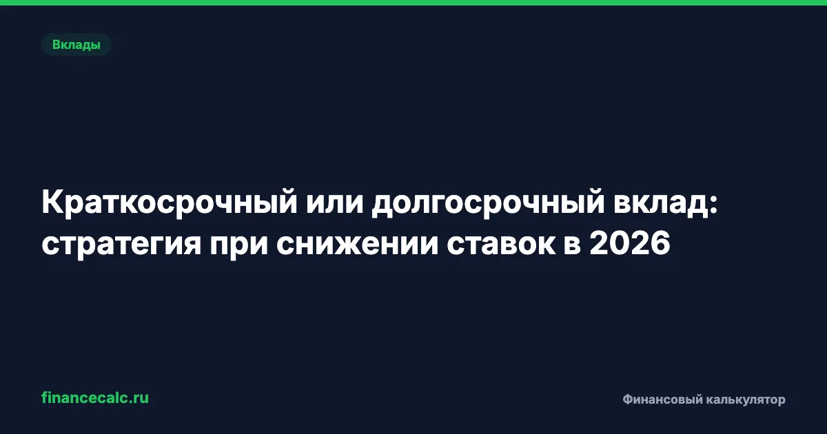 Краткосрочный или долгосрочный вклад: стратегия при снижении ставок в 2026