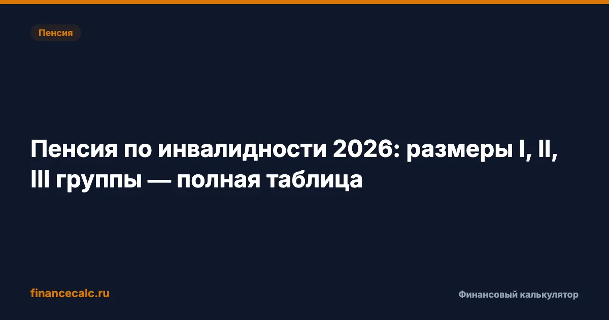 Пенсия по инвалидности 2026: размеры I, II, III группы — полная таблица