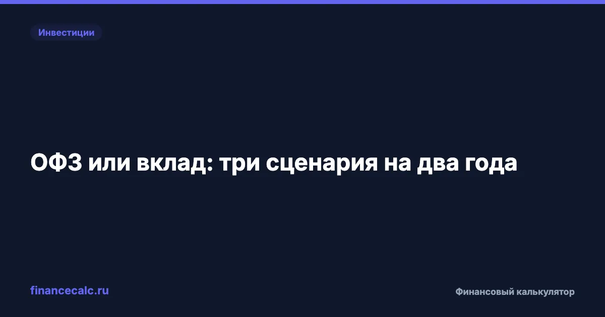 ОФЗ или вклад в 2026 году: что выгоднее на два года при трёх сценариях ставок