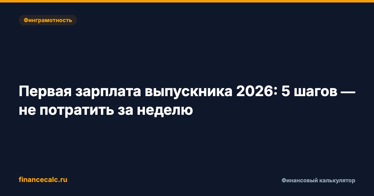 Первая зарплата выпускника 2026: 5 шагов, чтобы не потратить 45 000 ₽ за неделю
