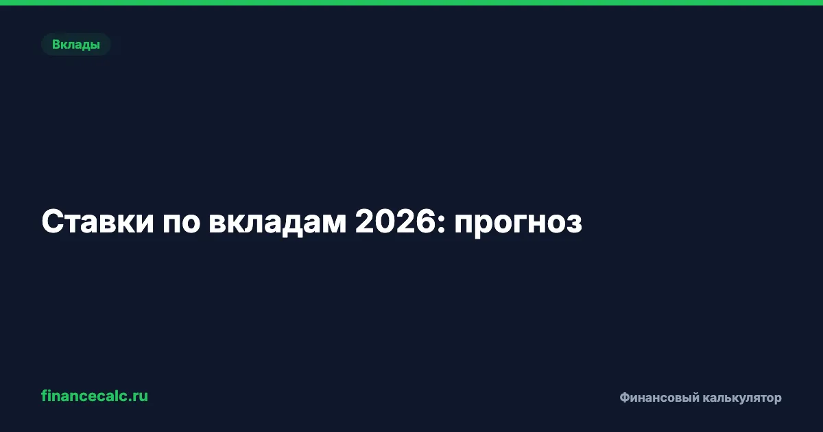 Ставки по вкладам 2026: прогноз и стратегия