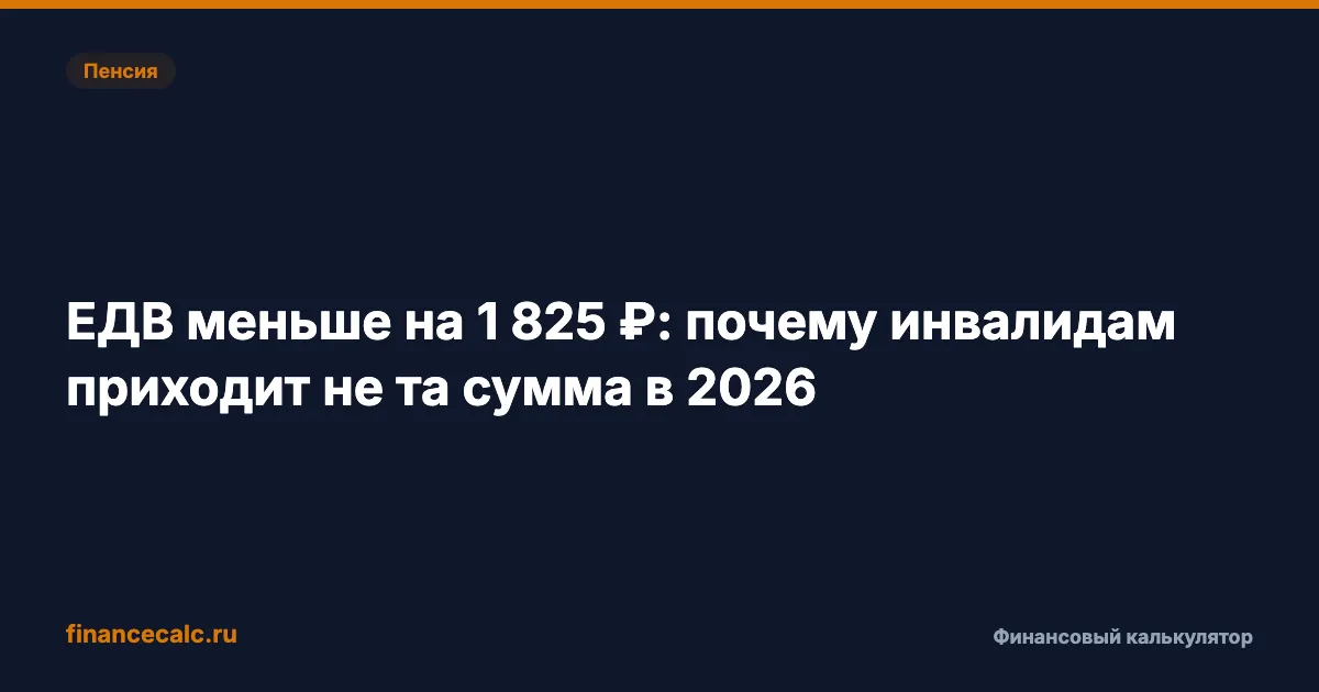 ЕДВ меньше на 1 825 ₽: почему инвалидам приходит не та сумма в 2026
