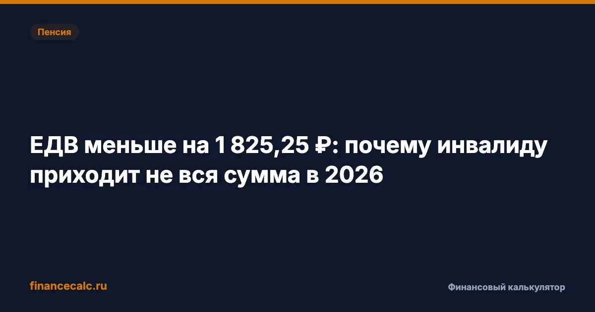 ЕДВ меньше на 1 825,25 ₽: почему инвалиду приходит не вся сумма в 2026