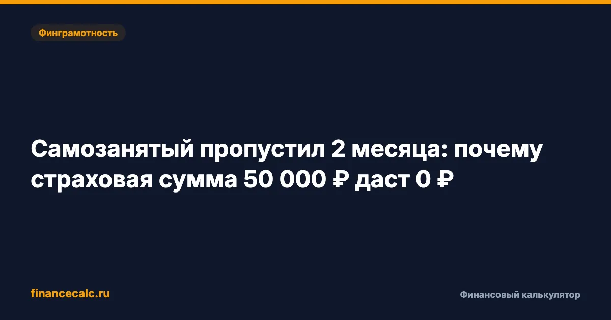Самозанятый пропустил 2 месяца: как проверить право на 50 000 ₽