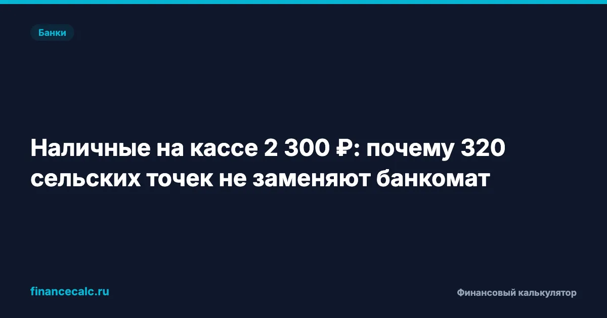 Наличные на кассе 2 300 ₽: почему 320 сельских точек не заменяют банкомат